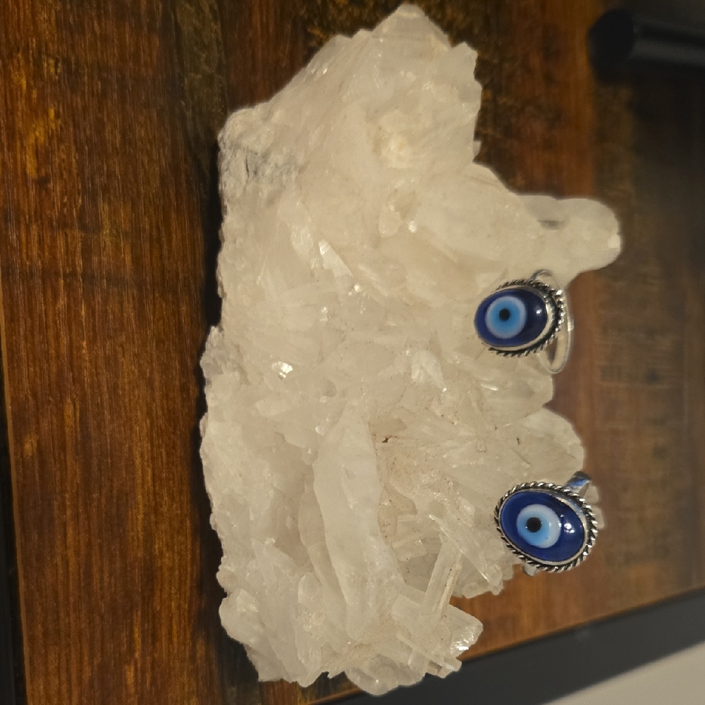Blue Evil Eye Rings Size 8